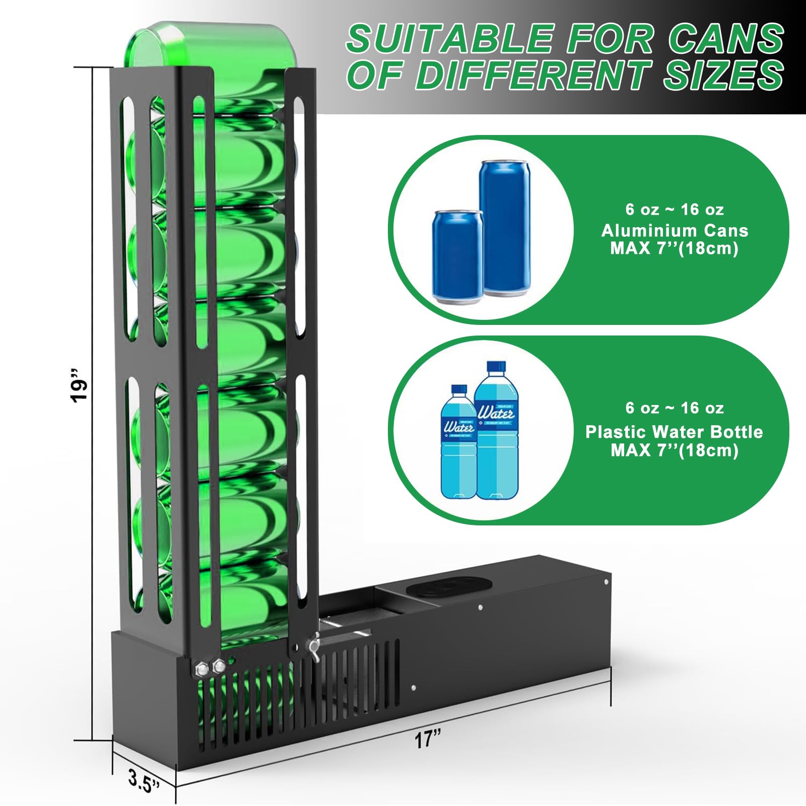 Electric Can Crusher - Heavy Duty Automatic Can Smasher for 12oz & 16oz Aluminum Cans (Soda, Beer, Cola) & Plastic Bottles - Recycles 8 Cans at Once - Perfect for Home Recycling, Garage Organization & Eco-Friendly Waste Management