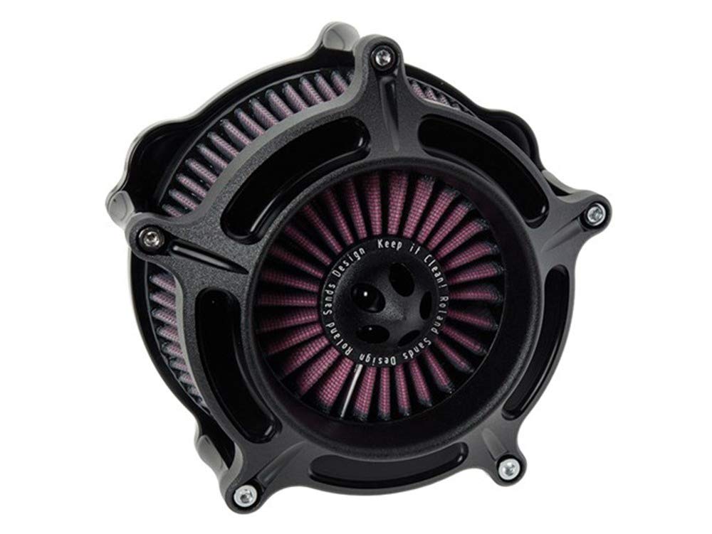 Roland Sands Design 0206-2037-SMB Turbine Air Cleaner - Black Ops | High-Performance Motorcycle Air Filter for Harley, Indian & Cruisers | Perfect for Street Bikes & Custom Builds