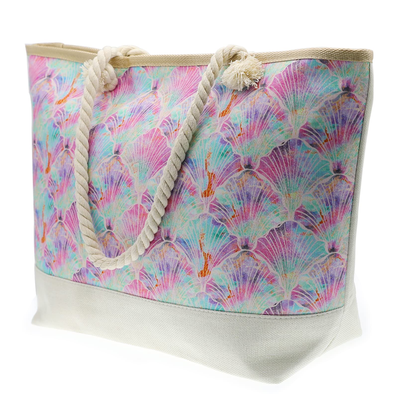 Extra Large Waterproof Beach Bags for Women with Zipper - Stylish Travel Tote for Daily Use, Pool, Vacation & Shopping