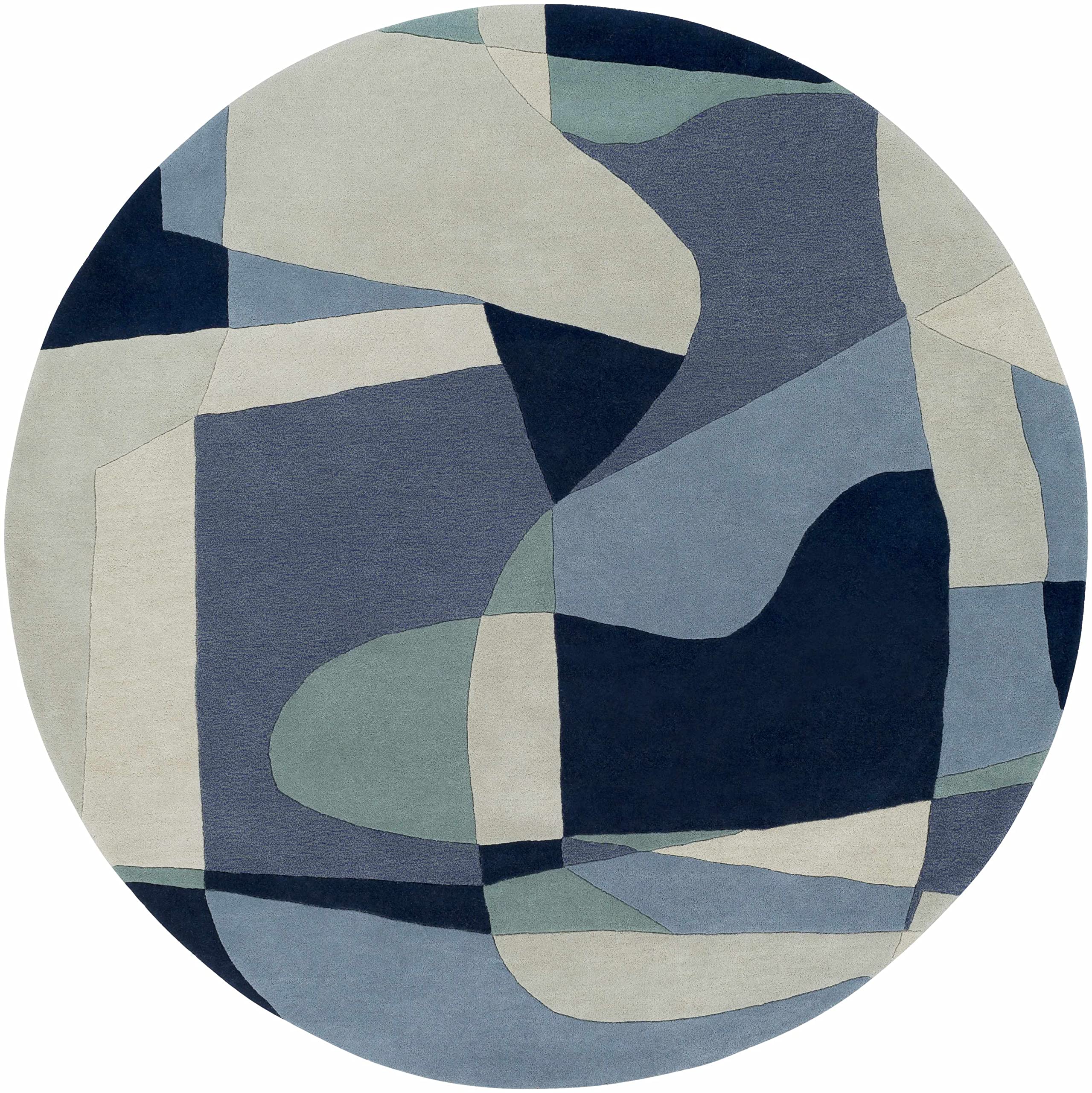 Hauteloom Crawfordsville Wool Area Rug 9' x 12' - Modern Blue & Green Handwoven Rug for Living Room, Bedroom - Soft & Durable Home Decor - Perfect for Cozy Spaces & High-Traffic Areas