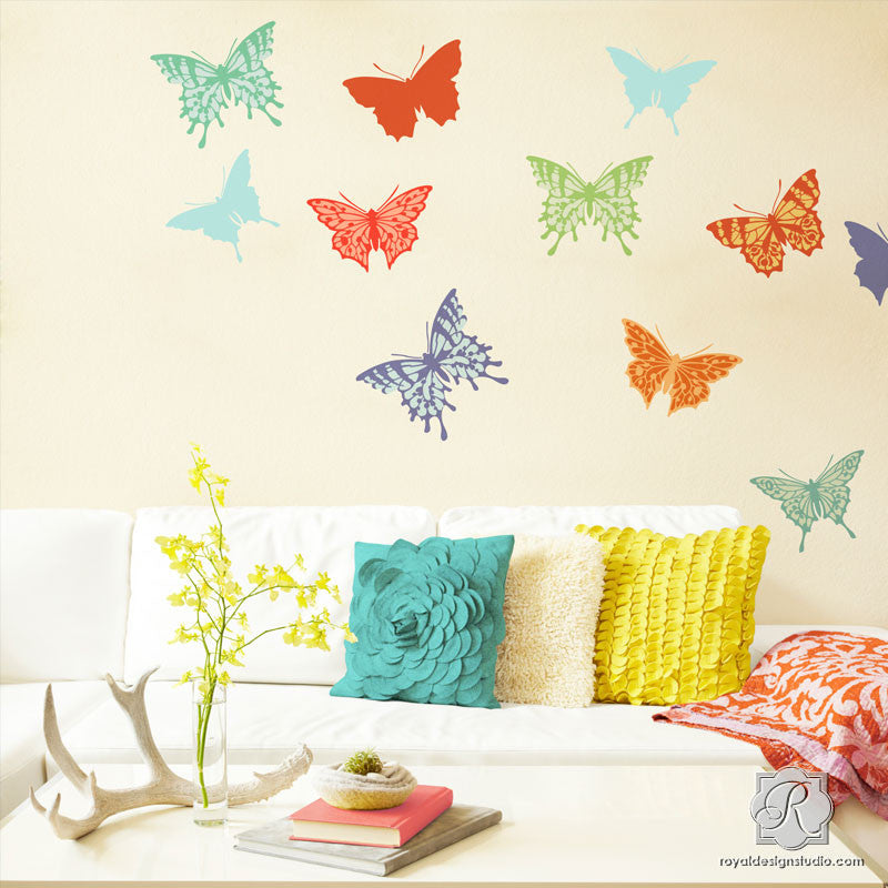 Papillon Butterfly Stencil Set - 12 Reusable DIY Craft Templates for Wall Art, Scrapbooking & Home Decor | Perfect for Painting, Wood Burning & Fabric Projects