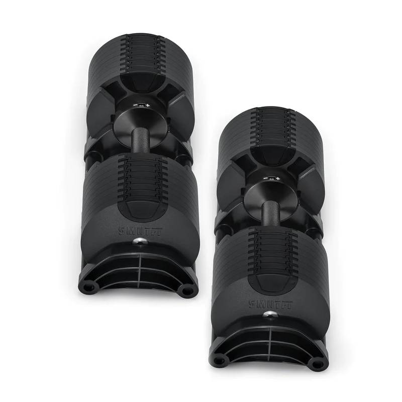 SMRTFT Nüobells 5-80lb Adjustable Dumbbell Pair - Matte Black - Home Gym Equipment for Strength Training & Weight Lifting