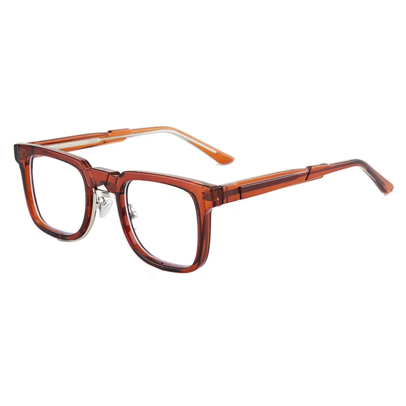 Aimee Unisex Full Rim Square Acetate Eyeglasses 6555 - Stylish & Durable Frames for Men & Women - Perfect for Work, Reading & Fashion Accessories