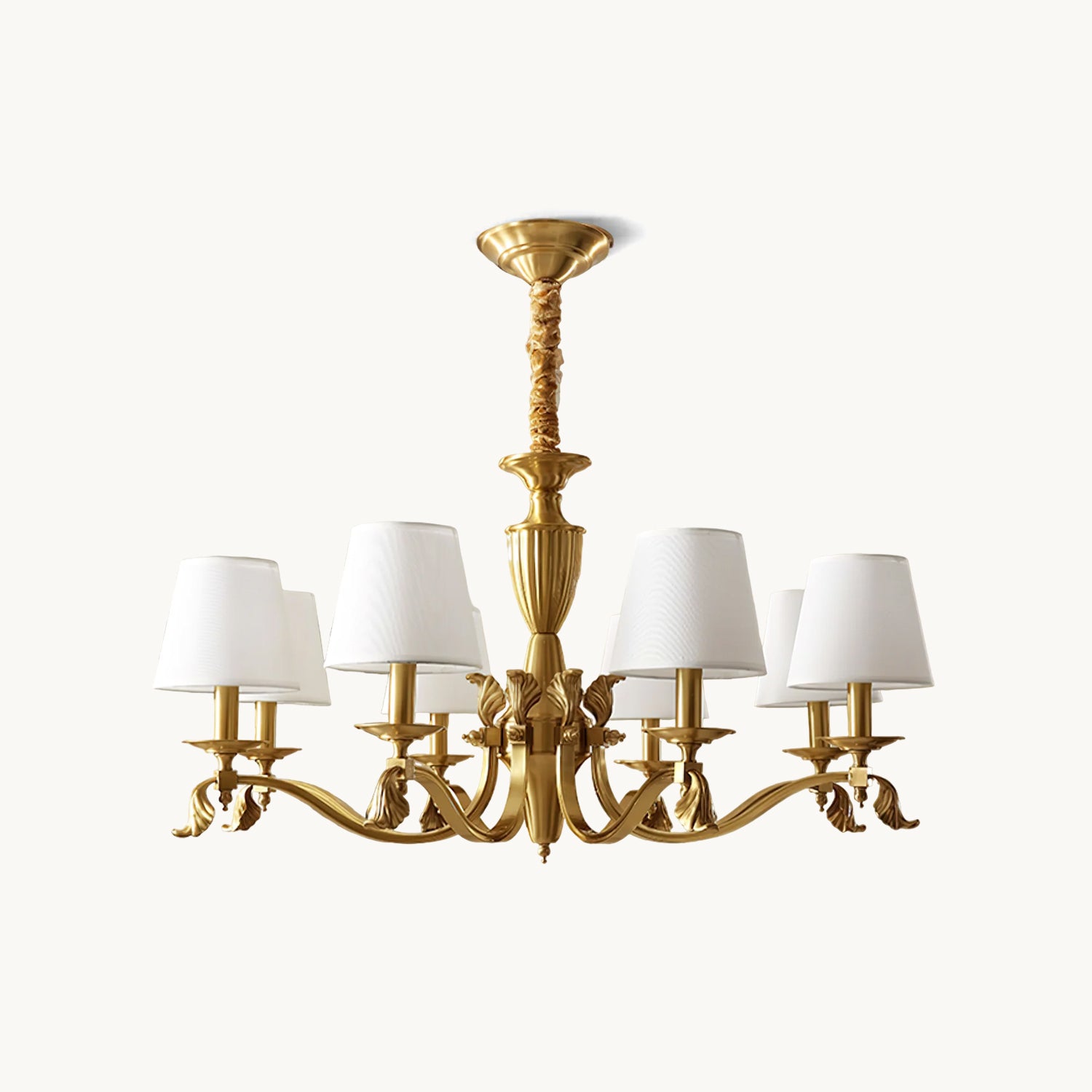 Vintage Brass Candlestick Chandelier - Elegant Antique Style Ceiling Light Fixture for Dining Room, Bedroom & Living Room Decor