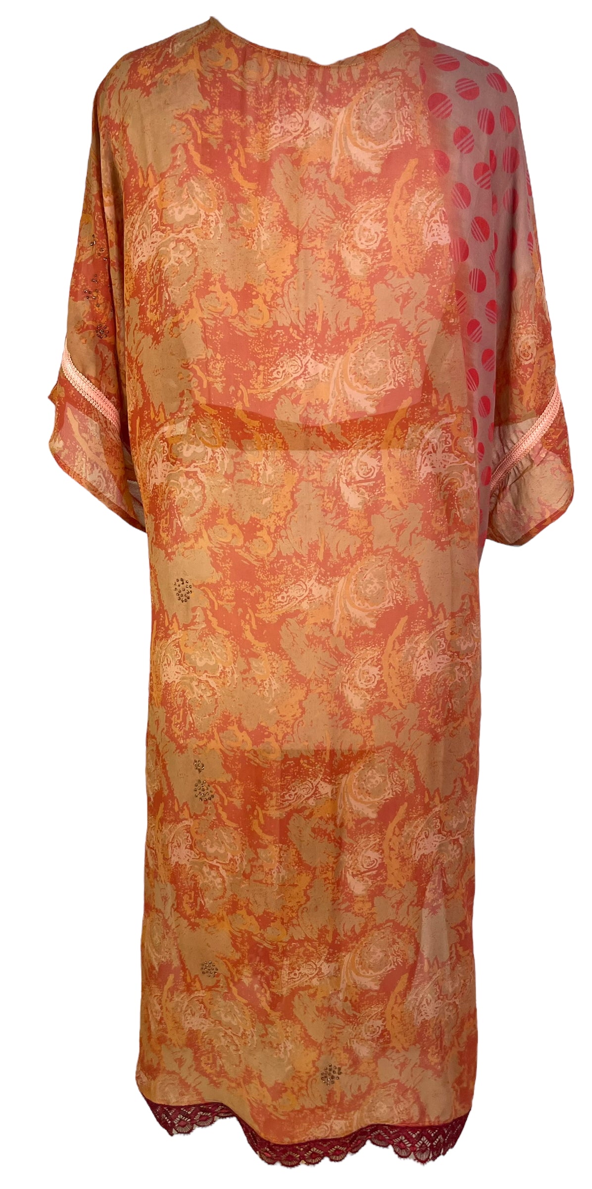 PRG6379 Women's Sheer Long Silk Kimono Robe with Belt - Elegant Loungewear for Spa, Bridal Party & Home Relaxation