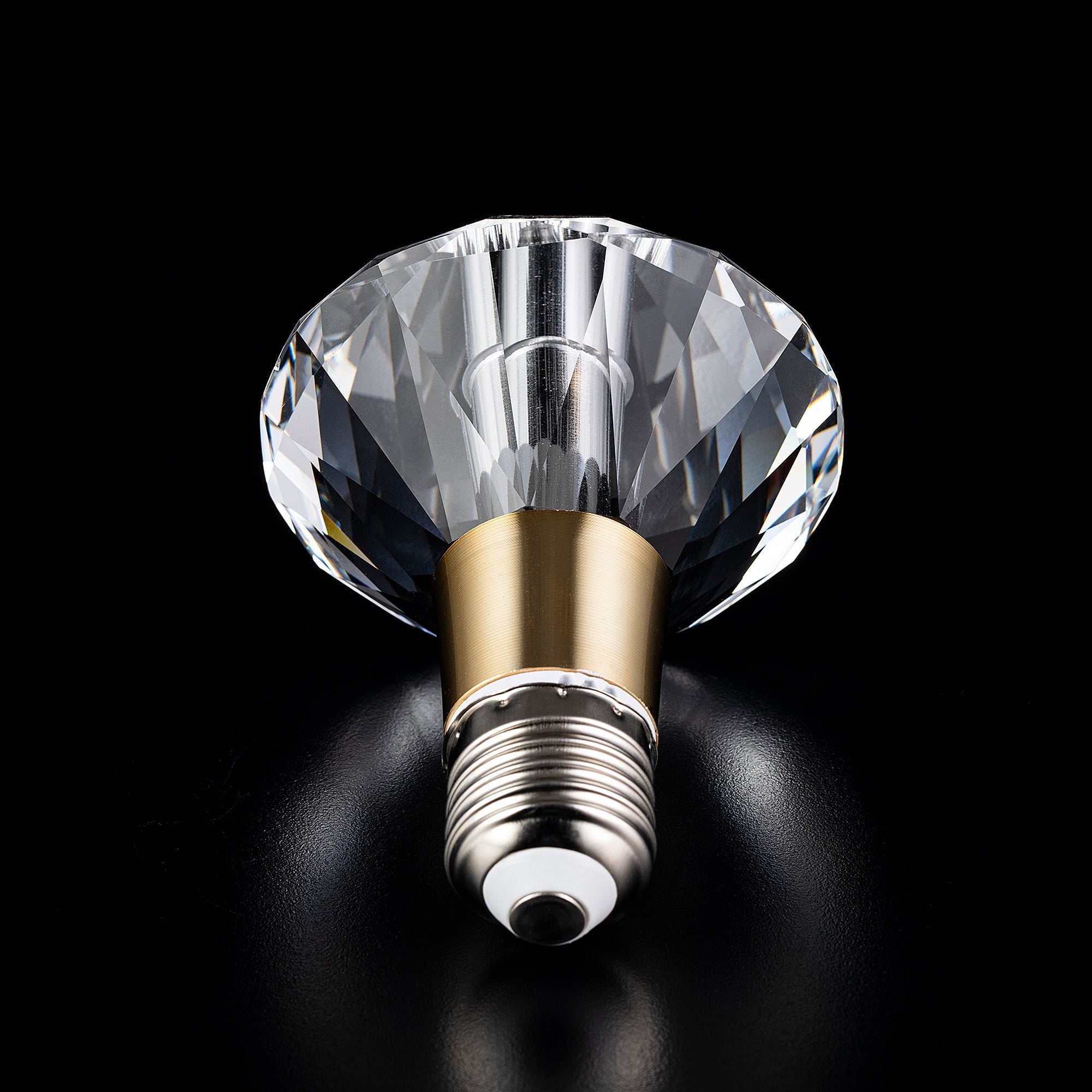 Premium Round Diamond Crystal LED Light Bulb - Large Size, Energy Efficient, Warm White Light - Perfect for Chandeliers, Ceiling Fixtures & Home Decor Lighting