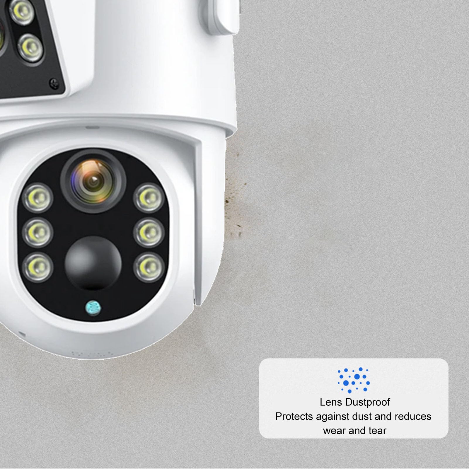 1080P 2MP Dual Lens Solar Security Camera with PTZ, PIR Motion Detection & Two-Way Talk - Wireless Outdoor Surveillance Camera with Solar Panel for Home, Yard, and Business Security Monitoring