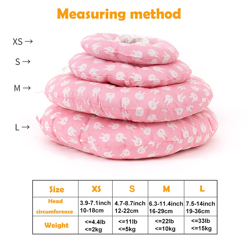 Soft Cotton Pet Recovery Collar for Cats & Small Dogs - Adjustable Post-Surgery Protective Cone (4.7-8.7