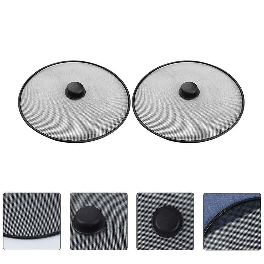 Hemoton 2-Pack Explosion-Proof Pot Lid - Oil Splatter Guard for Frying Pans & Cooking Pots - BPA-Free Kitchen Splatter Screen - Perfect for Sauteing, Frying & Deep Frying - Ideal for Home Chefs & Restaurant Use