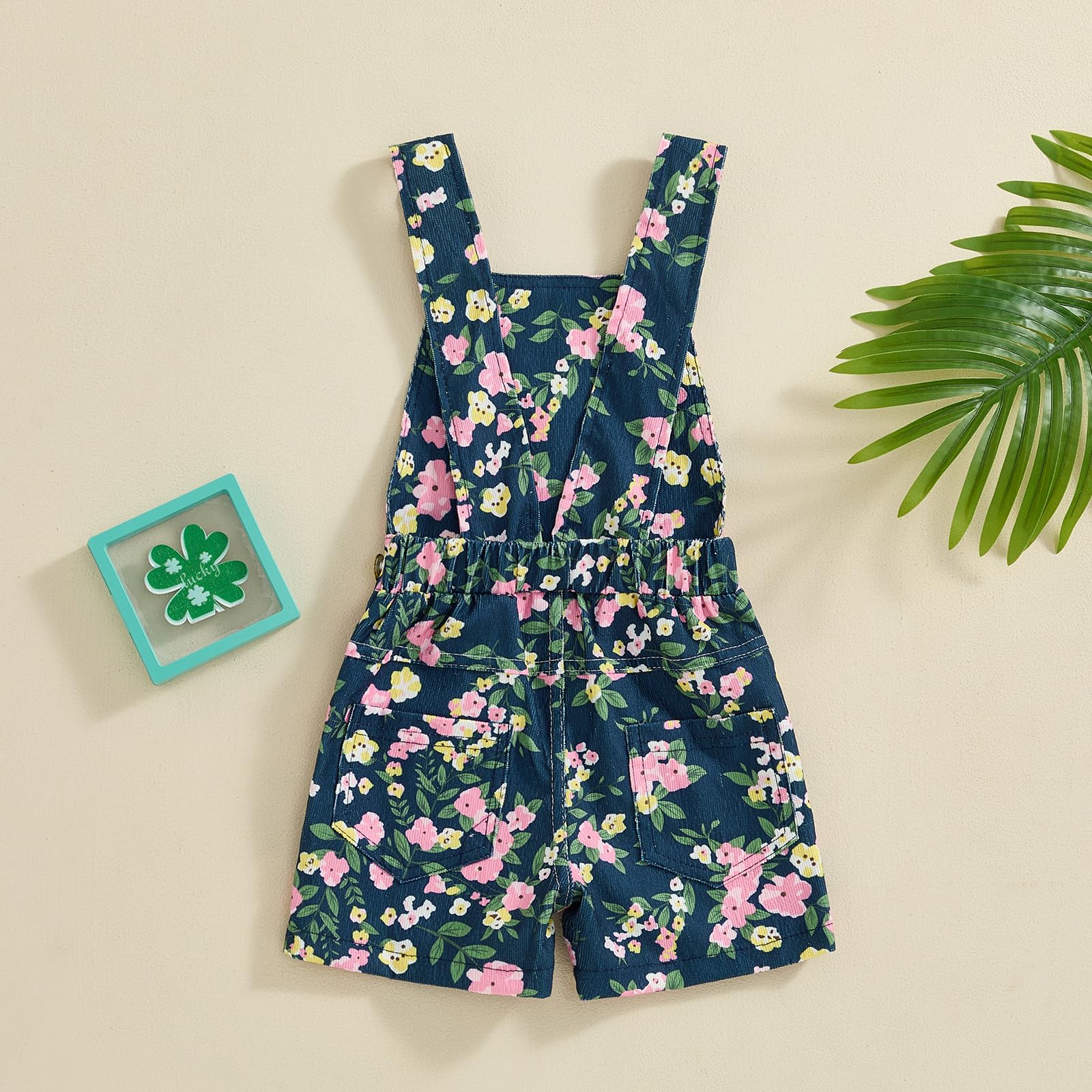 Adorable Toddler Baby Girls Floral Jumpsuit - Sleeveless Suspenders Romper Overall Shorts for Summer | Perfect for Playdates, Beach Outings & Family Photos
