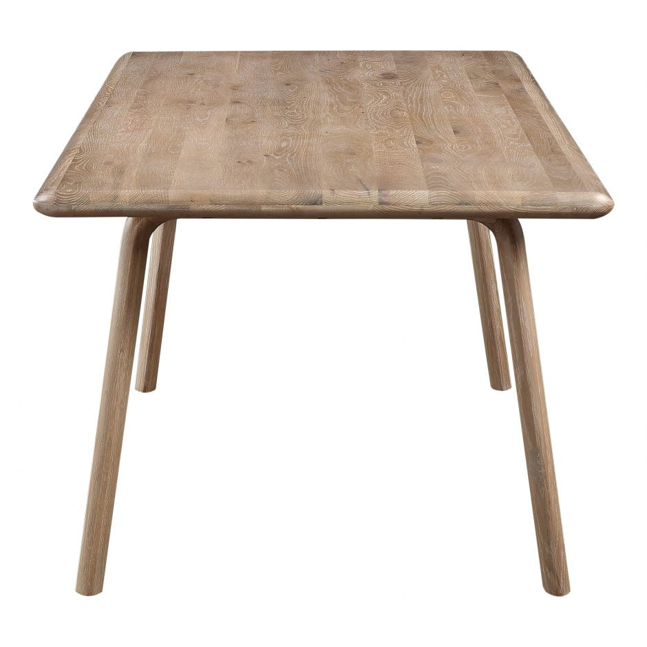 Malibu Rectangular Dining Table - Solid White Oak Wood | Modern Farmhouse Style for Dining Room, Kitchen, or Office Conference Table