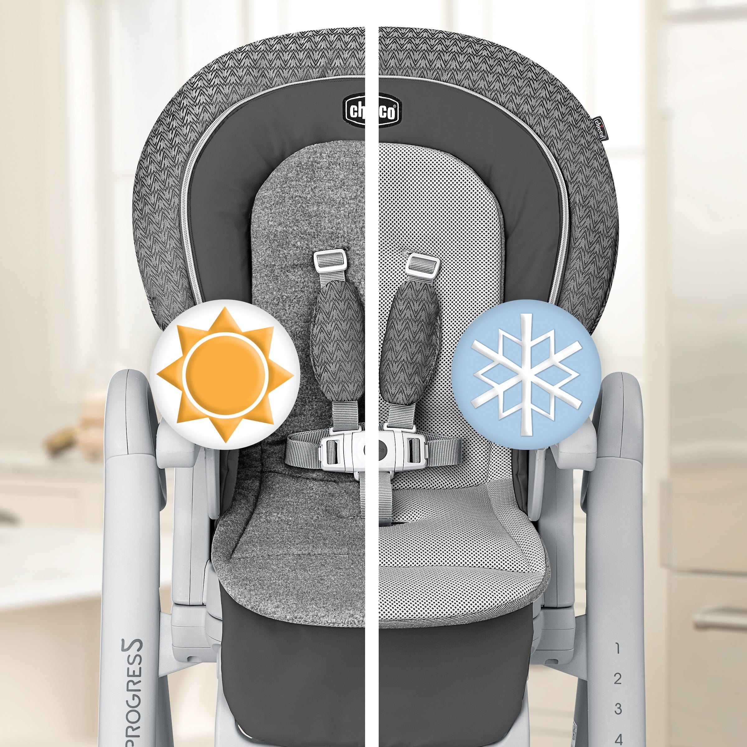 Chicco Polly Progress Relax 5-in-1 Convertible High Chair for Babies & Toddlers - Adjustable Height, Reclining Seat, Easy Clean - Perfect for Dining, Feeding & Playtime