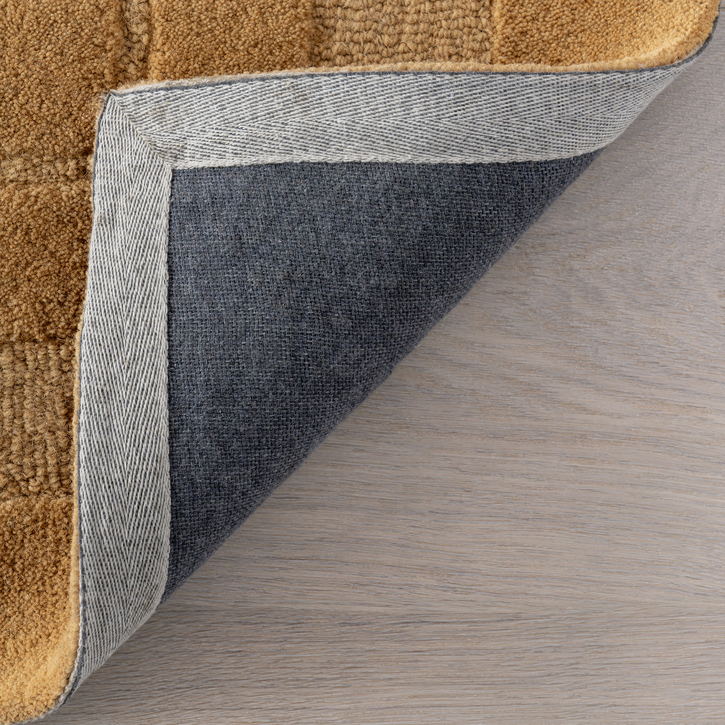 Premium Fritz Checked Wool Rug - Golden Yellow Handmade Area Rug for Living Room, Bedroom & Home Decor | Soft & Durable | Perfect for Cozy Spaces & Modern Interiors