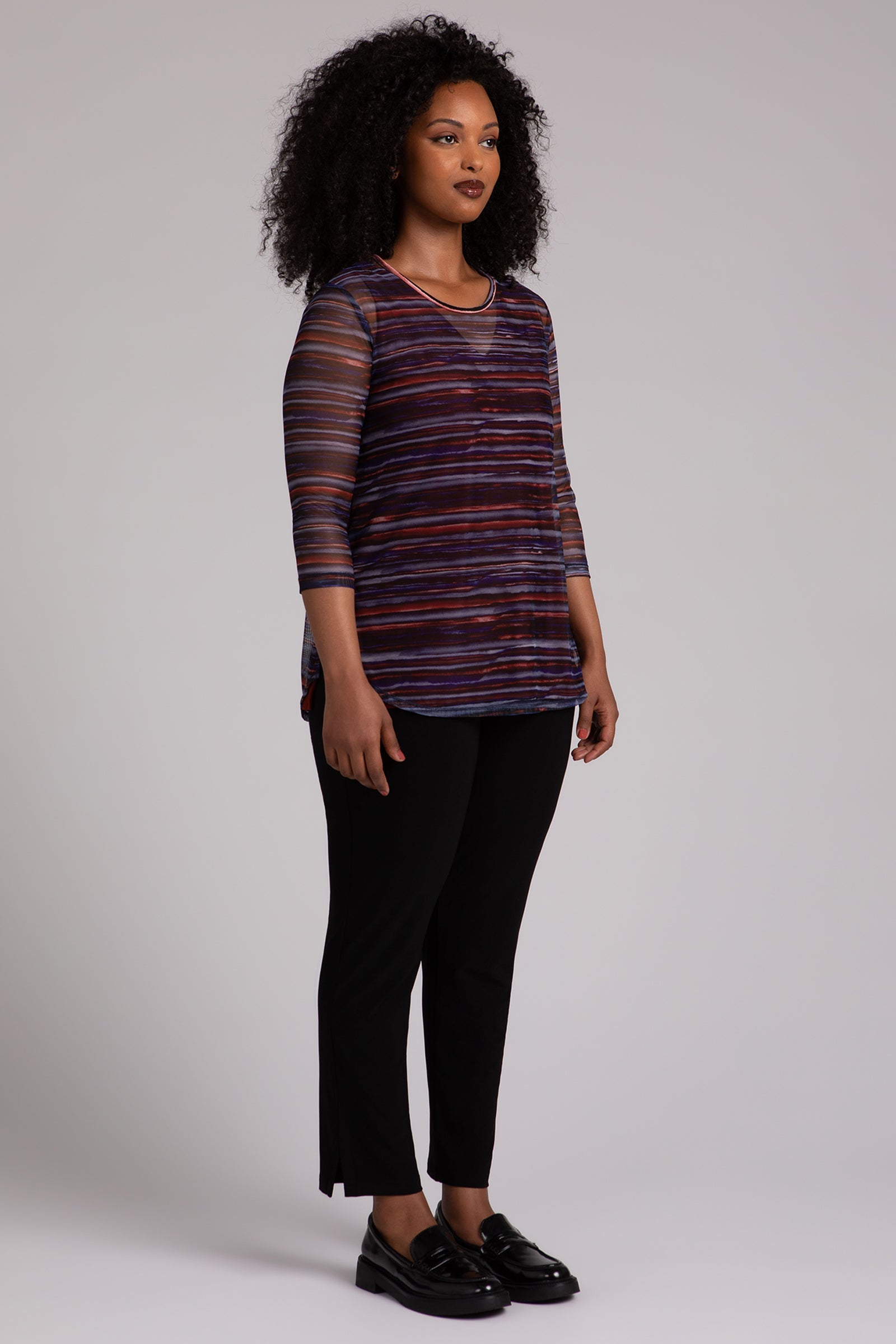 Elemental Stripes Mesh Classic T-Shirt for Men & Women - Breathable, Lightweight, Comfortable for Casual Wear, Gym, and Outdoor Activities