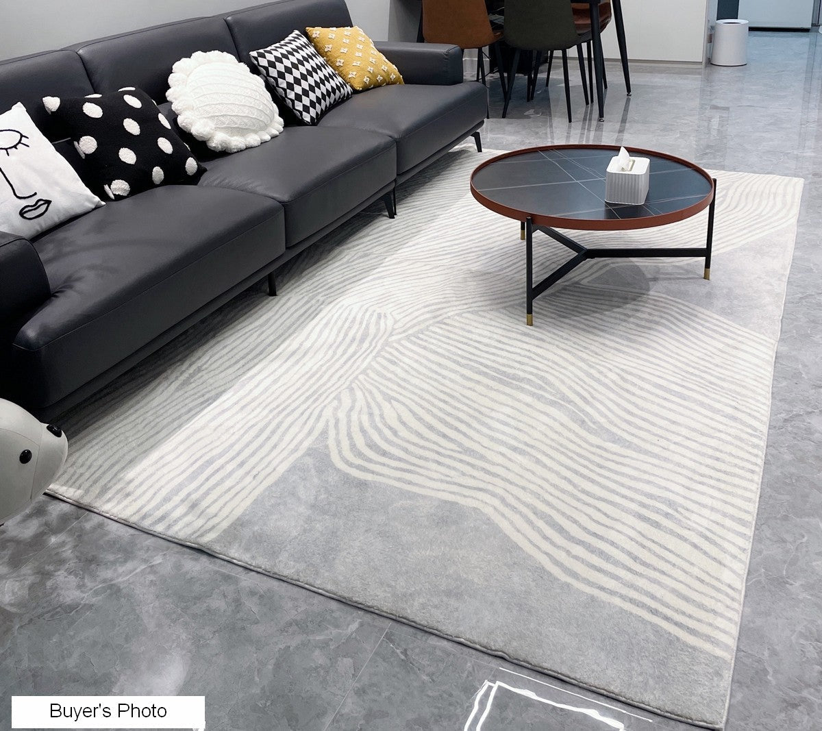 Soft Grey Thick Modern Area Rug - Non-Slip Plush Carpet for Living Room, Bedroom & Dining Room - Contemporary Home Decor for Cozy Spaces & High Traffic Areas