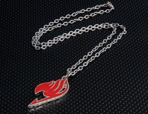 Fairy Tail Anime Pendant Necklace - Red Crystal Jewelry for Cosplay & Gift | Anime Lover Accessories for Women & Men | Perfect for Halloween, Conventions & Anime Themed Parties