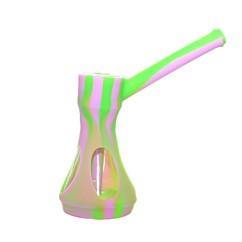 Premium Long Stem Silicone & Glass Bubbler Pipe - Durable, Portable Water Pipe for Smooth Smoking - Perfect for Travel, Camping & Home Use
