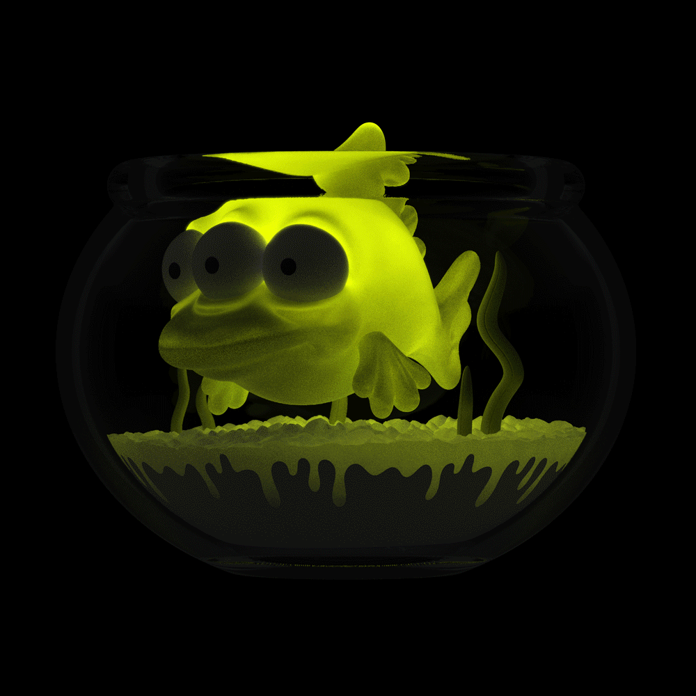 Glow in the Dark Blinky The Simpsons Fish Bowl Vinyl Figure 5.5