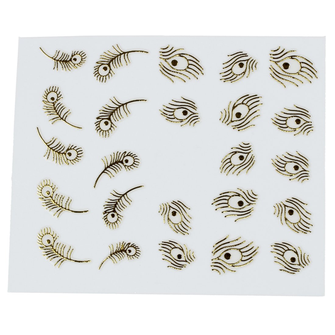 KYLE Feather Gold Nail Stickers - Elegant Nail Art Decals for Women | Perfect for Parties, Weddings & Special Occasions