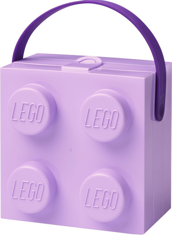 Lego Storage Box with Handle - Lavender Color | Portable Organizer for Kids Toys, Building Blocks & Craft Supplies | Perfect for Home, Classroom & Playroom Organization