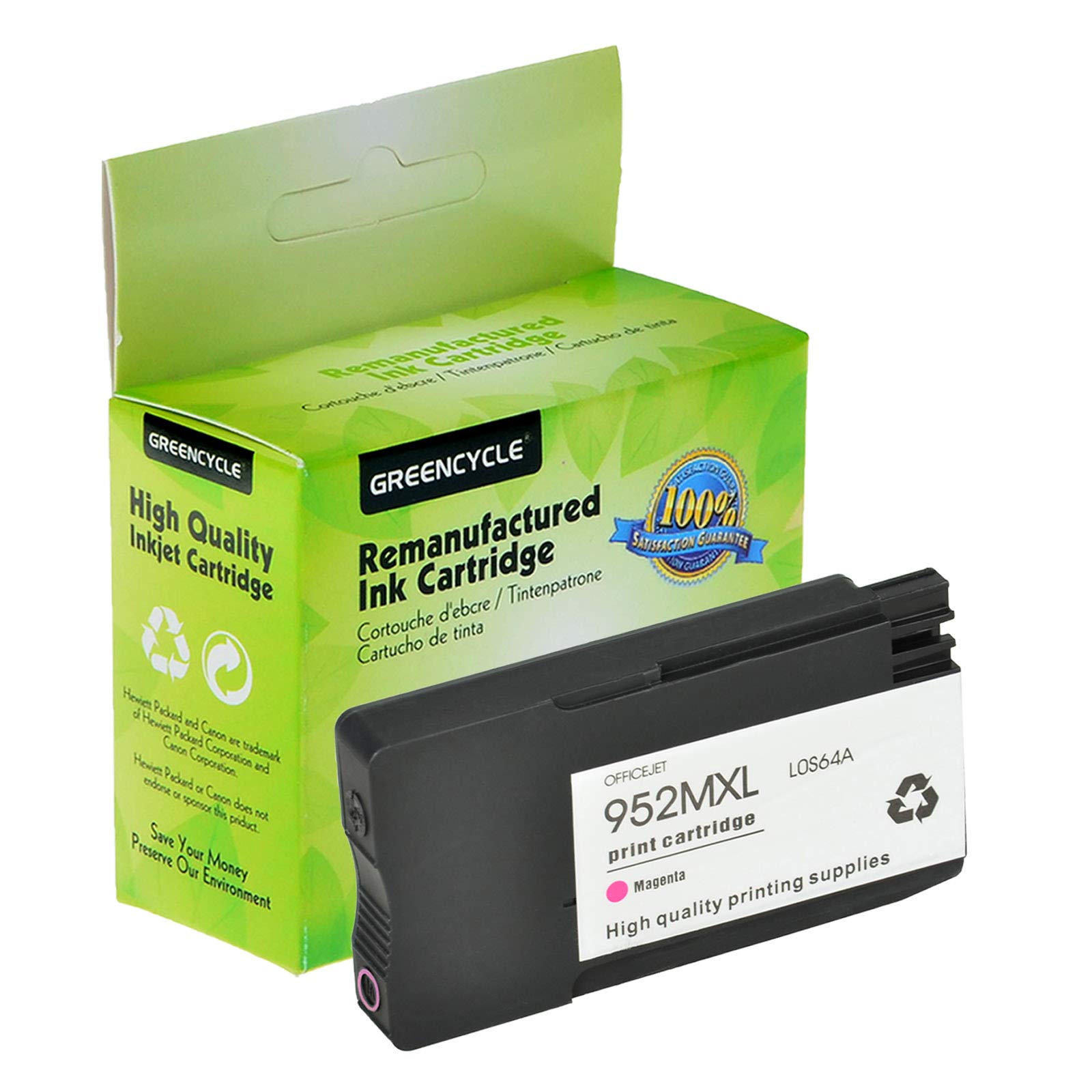 Greencycle Remanufactured HP 952XL Magenta Ink Cartridge (1 Pack) - Compatible with Officejet PRO 8710/8720/8740/7740/8210/8216/8730/7720/8702/8715/8716/8725/8727 Printers - Ideal for Home Office & Small Business Printing