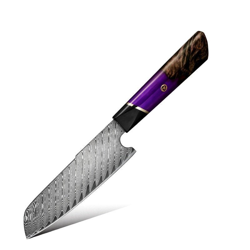 Premium VG10 Damascus Steel Knife Set with Exotic Burl Wood Handle - Professional Chef Knives for Cooking, Slicing & Food Preparation - Perfect for Home Kitchen & Outdoor Camping