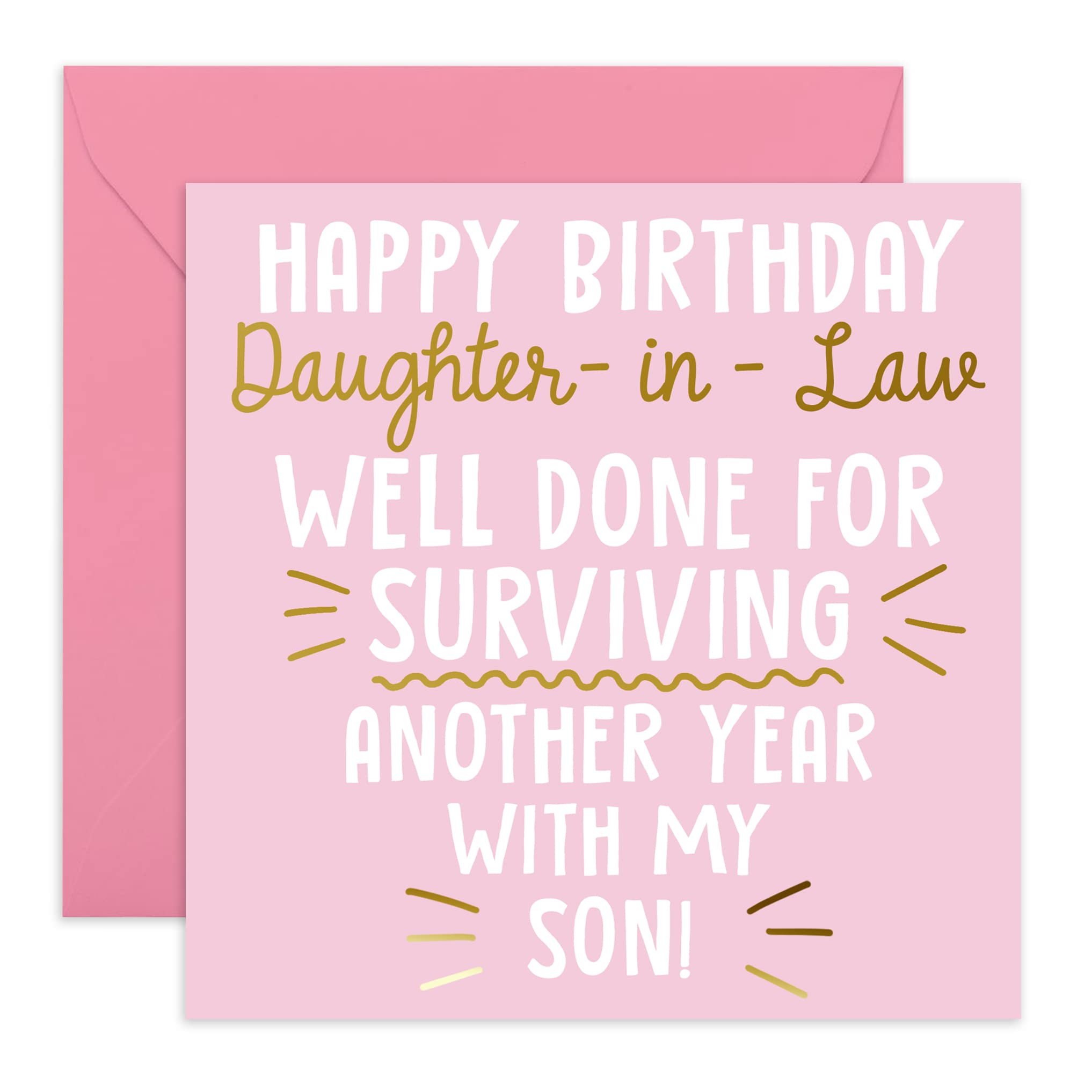 Funny Birthday Card for Daughter-in-Law - Happy Birthday Greeting Card with Stickers - Cheeky & Heartwarming Design - Perfect for Special Occasions, Family Celebrations & Showing Love