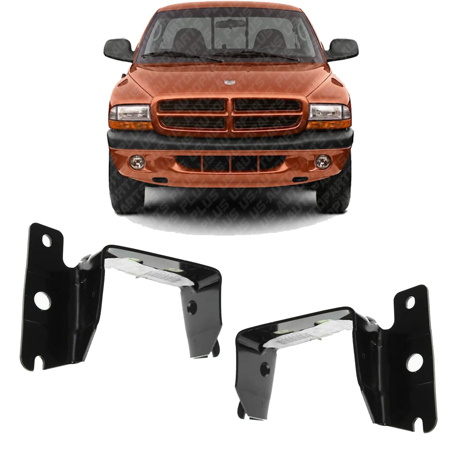 Replacement Front Bumper Bracket Set (Left Driver & Right Passenger Side) for 1997-2004 Dodge Dakota & 1998-2000 Durango - OEM 55076528 55076529 - Perfect for Off-Roading & Collision Repair