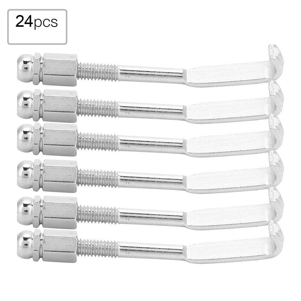 24-Piece Banjo Hook Set - Adjustable Flat & Round Tension Hooks (5.4-6.4cm) for Banjo Repair & Maintenance | Replacement Parts & Accessories for Professional Musicians & DIY Enthusiasts | Perfect for String Changing, Bridge Adjustment & Instrument Customization