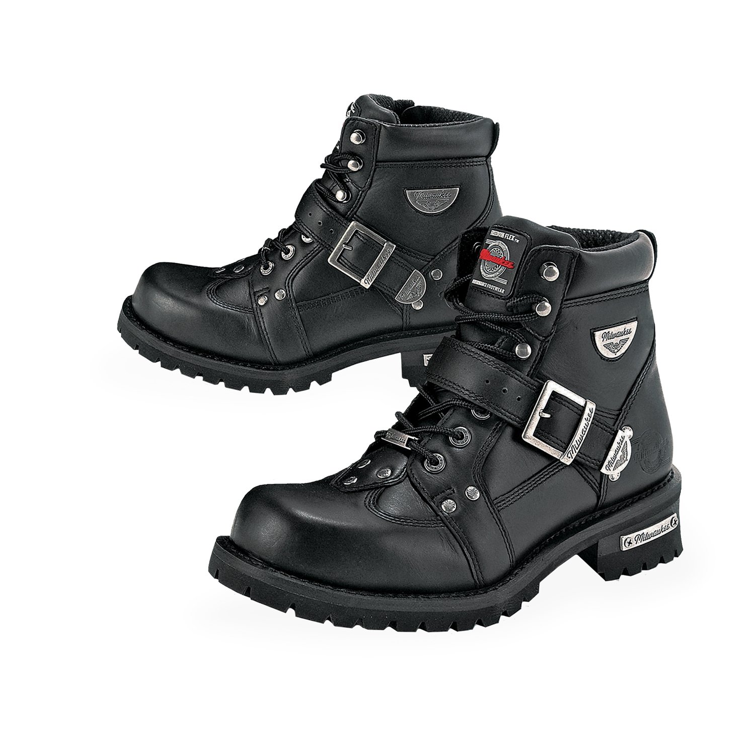 Milwaukee Motorcycle Boots for Men - Road Captain Style Leather Riding Boots with Steel Toe & Slip-Resistant Sole | Durable & Comfortable for Long Rides & Motorcycle Adventures