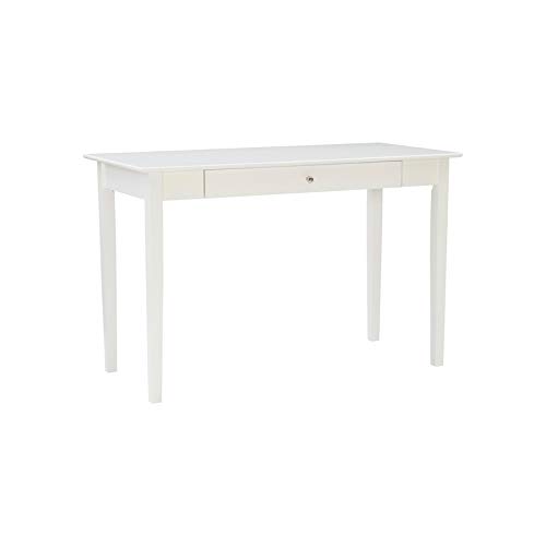 Linon Evans White Wood One Drawer Desk - Compact Home Office Desk for Small Spaces, Study & Workstation - Perfect for Dorm Rooms, Bedrooms & Home Offices