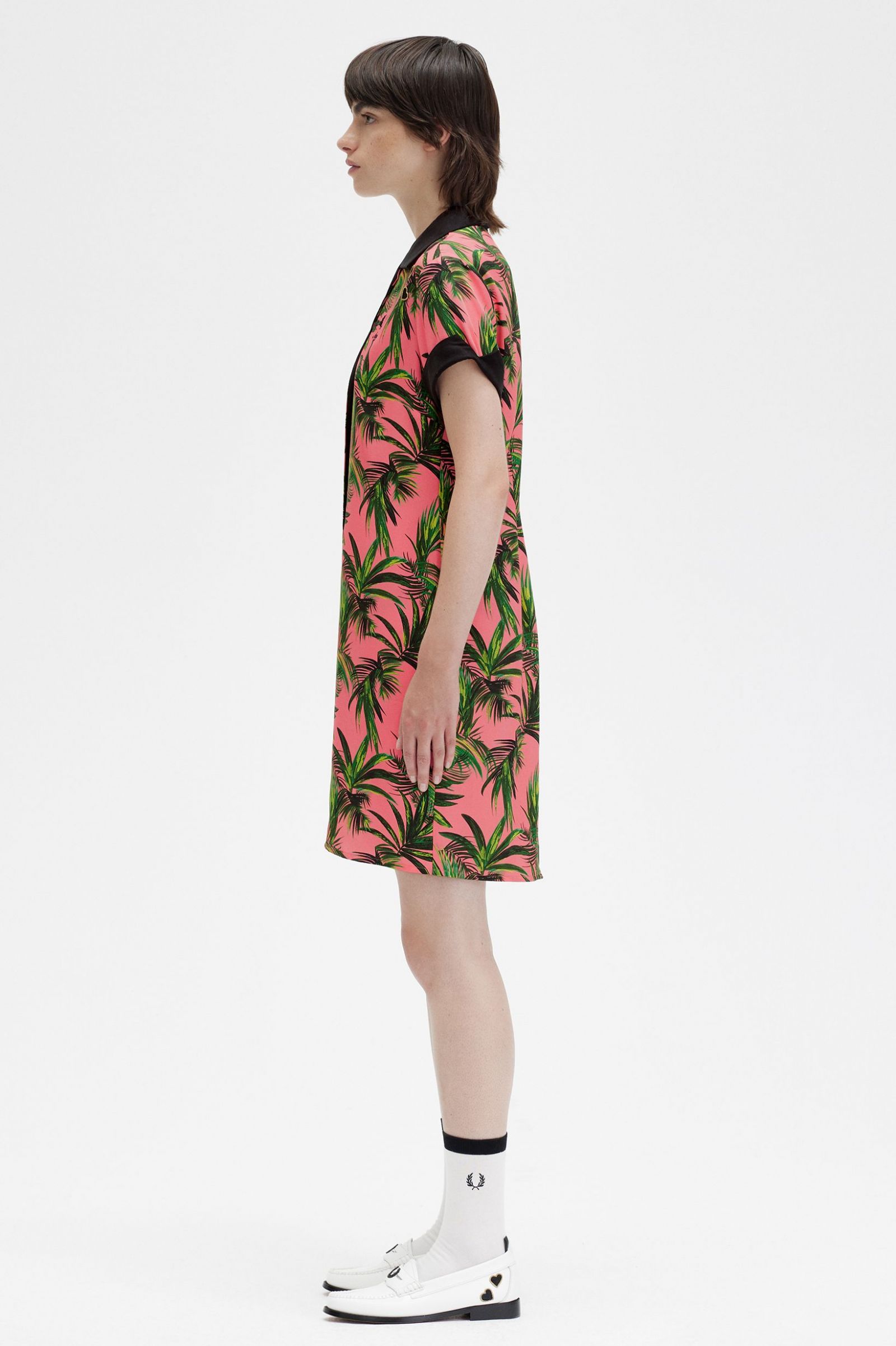 Stylish Women's Palm Print Shirt Dress - Casual Summer Flowy Tunic Top with Pockets | Perfect for Beach Vacations, Brunch Dates & Weekend Outings