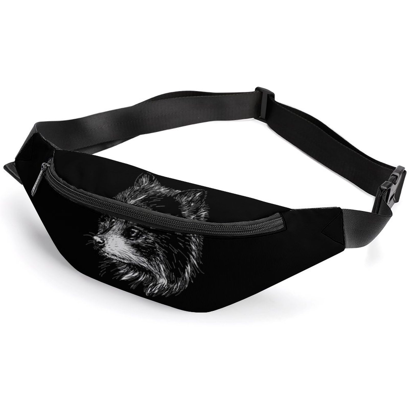 Stylish Adjustable Raccoon Waist Bag for Women & Men - Crossbody Fanny Pack with Strap - Perfect for Hiking, Travel & Everyday Use