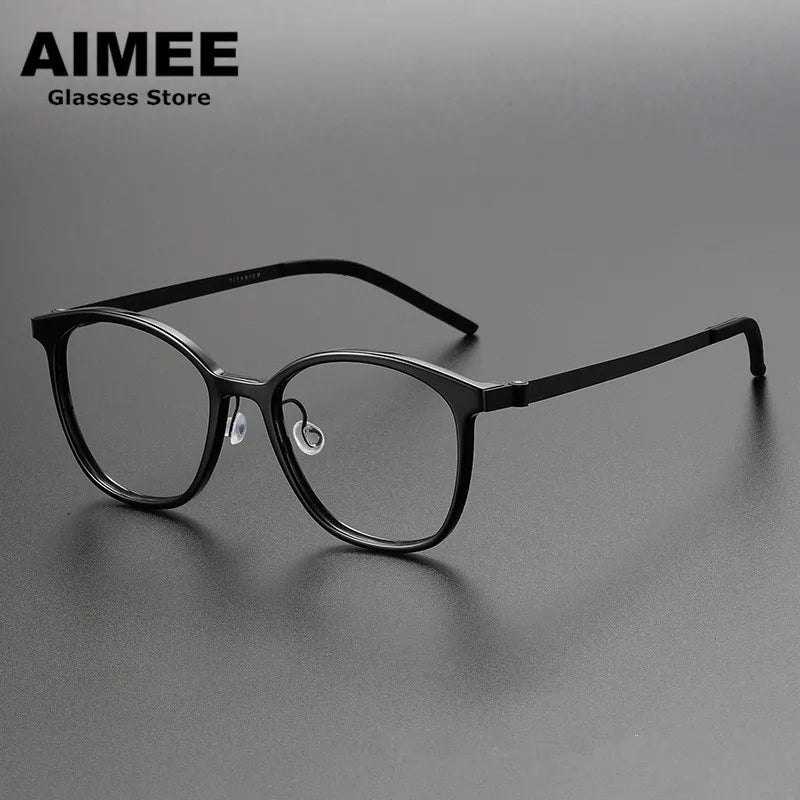 Aimee Women's Full Rim Square Acetate Titanium Eyeglasses 41851 - Lightweight & Durable Frame for Work, Reading & Fashion (Available in Multiple Colors)