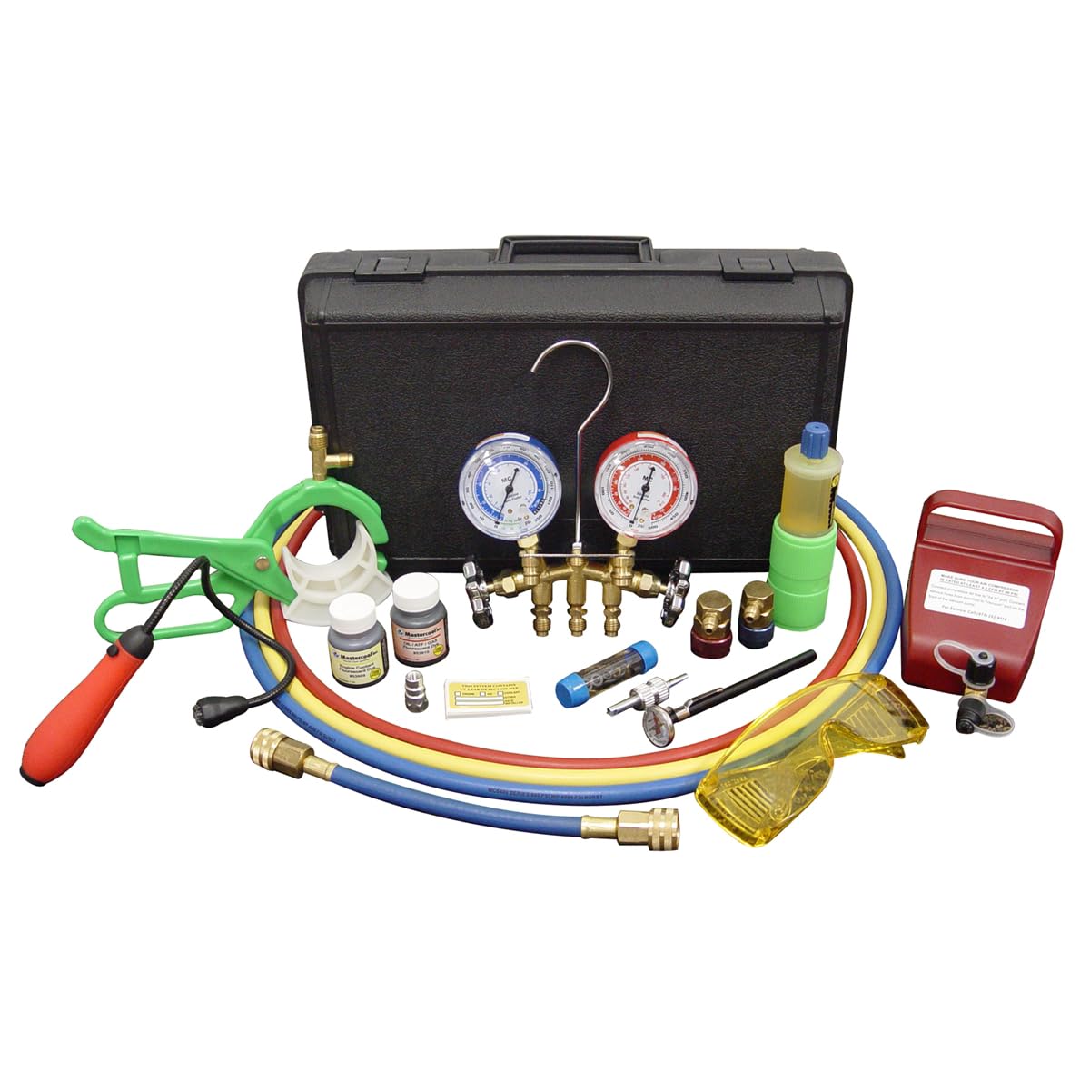 Mastercool 66661-KIT Complete A/C Diagnostics and Service Kit for Automotive HVAC Repair - Professional Refrigerant Recovery, Vacuum Pump & Charging Set for Car AC Maintenance