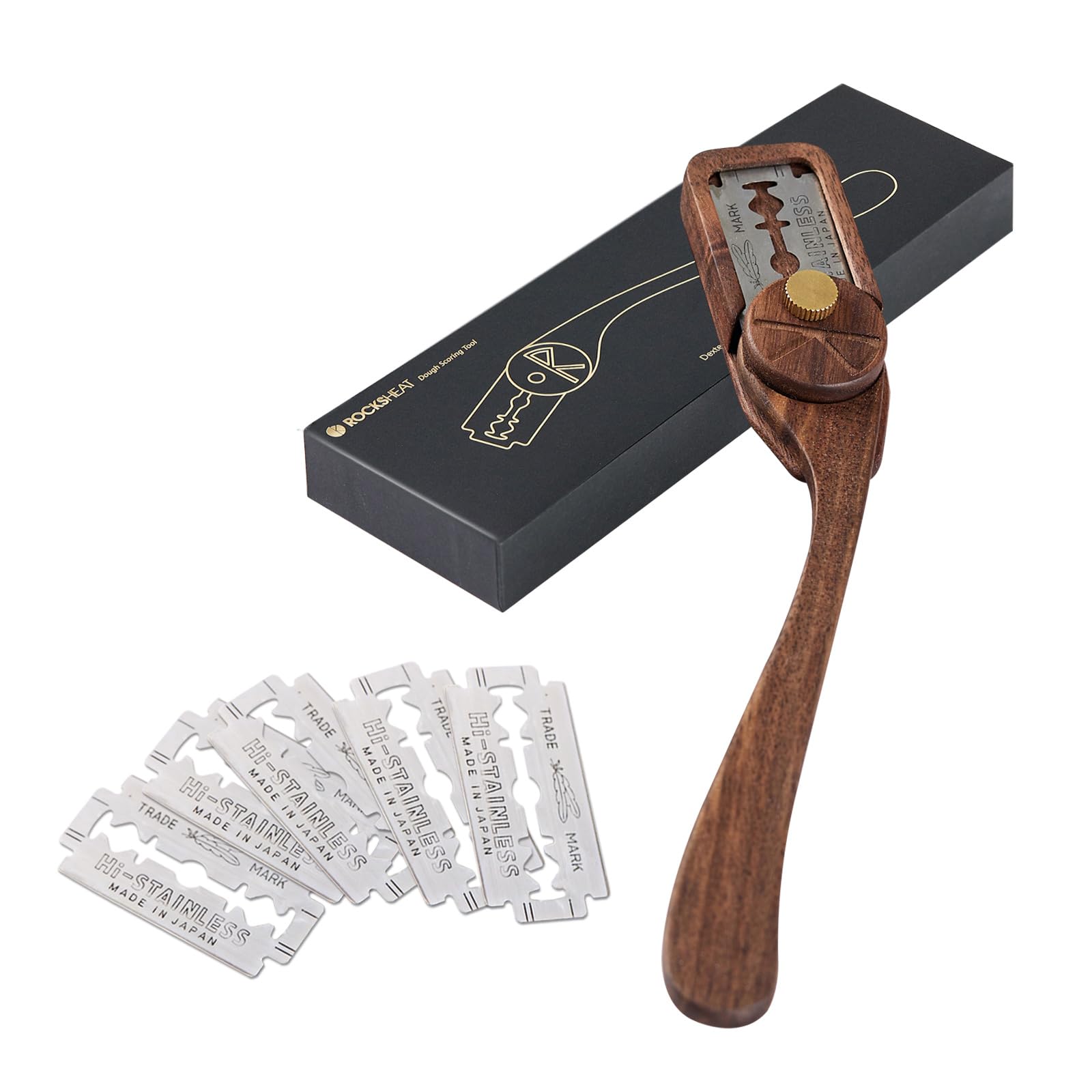 Premium Bread Lame Dough Scoring Tool with 5 Stainless Steel Blades & Protective Cover - Professional Sourdough Scoring Knife for Artisan Bread Baking - Perfect for Home Bakers & Commercial Bakeries (Elegant Dexterous-Cut Series) - Ideal for Creating Beautiful Patterns on Sourdough, Baguettes & Artisan Loaves