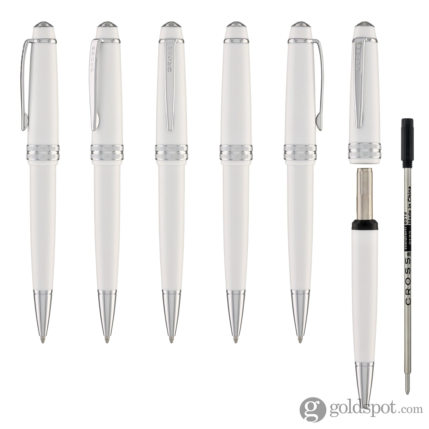 Cross Bailey Light Ballpoint Pen - Premium Polished White Resin Pen for Smooth Writing - Perfect for Office, School & Gift Giving