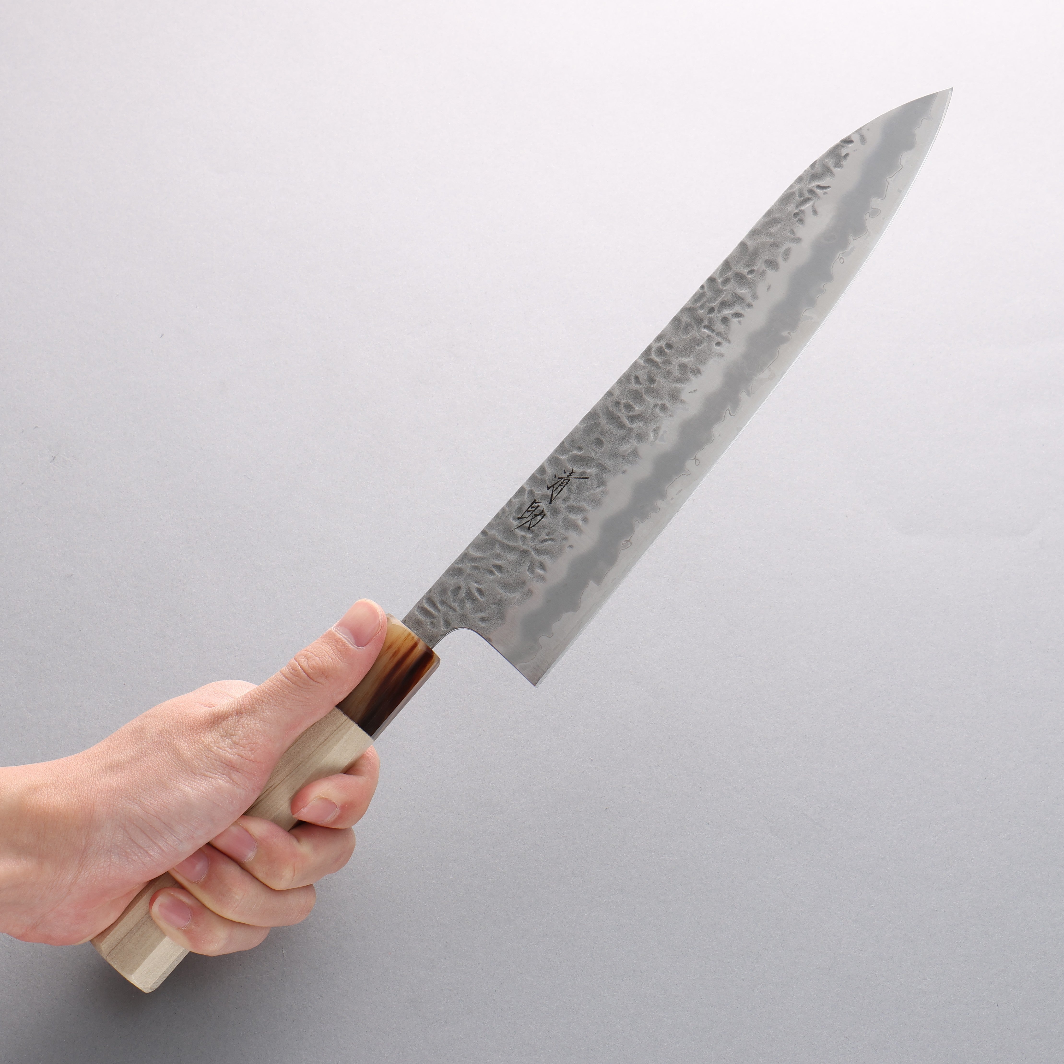 Seisuke Kumo White Steel No.1 Hammered Gyuto Japanese Chef Knife 240mm with Magnolia Handle - Professional Kitchen Knife for Sushi, Meat Cutting & Precision Cooking