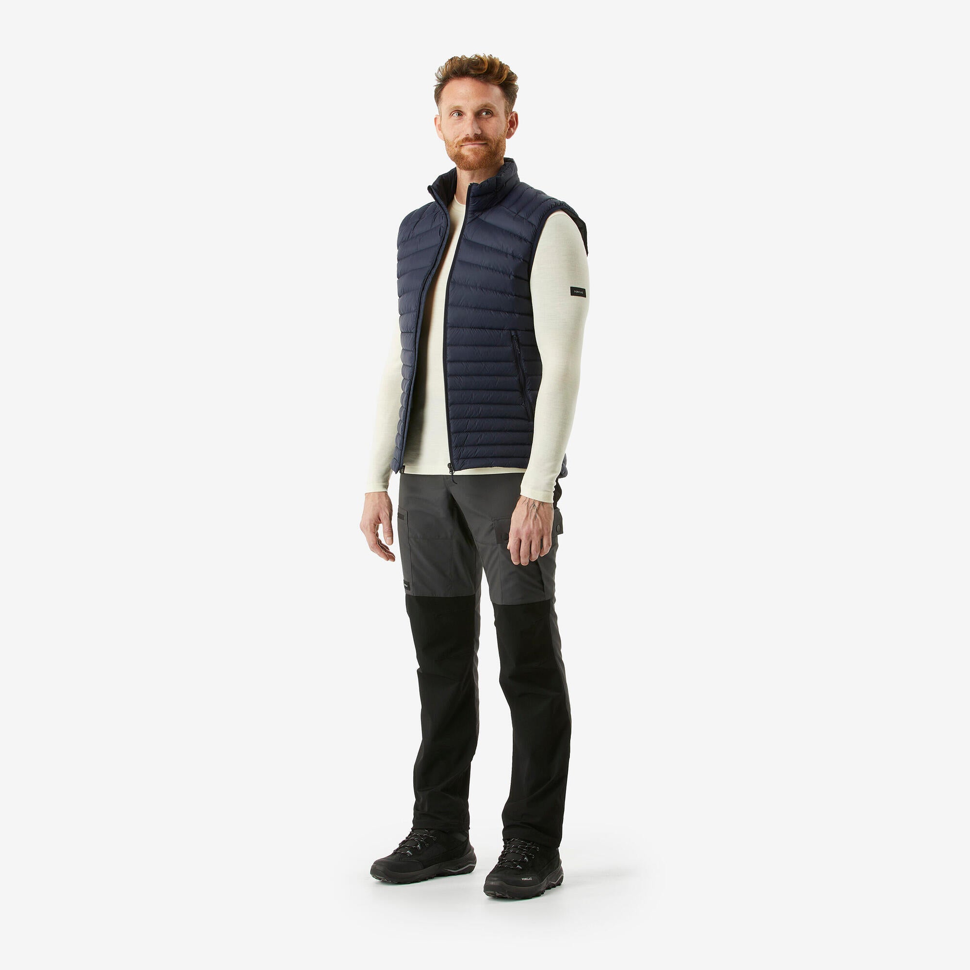 Forclaz Men's MT100 Lightweight Down Vest - Warm Winter Puffer Jacket for Hiking & Outdoor Activities