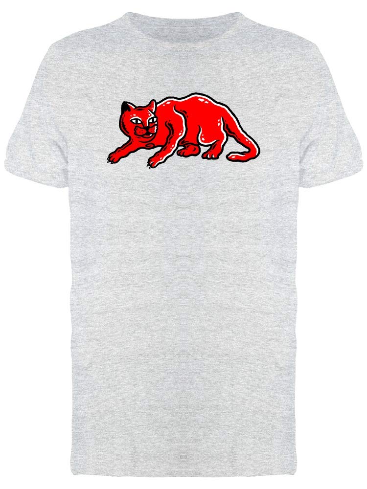 Red Cat Tattoo Graphic T-Shirt for Men | Cool Vintage Style Cotton Tee | Perfect for Casual Wear, Street Fashion & Tattoo Lovers
