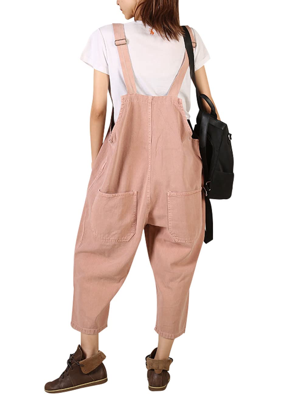 Bifscebn Women's Casual Denim Overalls with Adjustable Straps, Ripped Jeans & Wide Leg - Stylish Jumpsuit with Pockets for Everyday Wear, Outings & Street Fashion