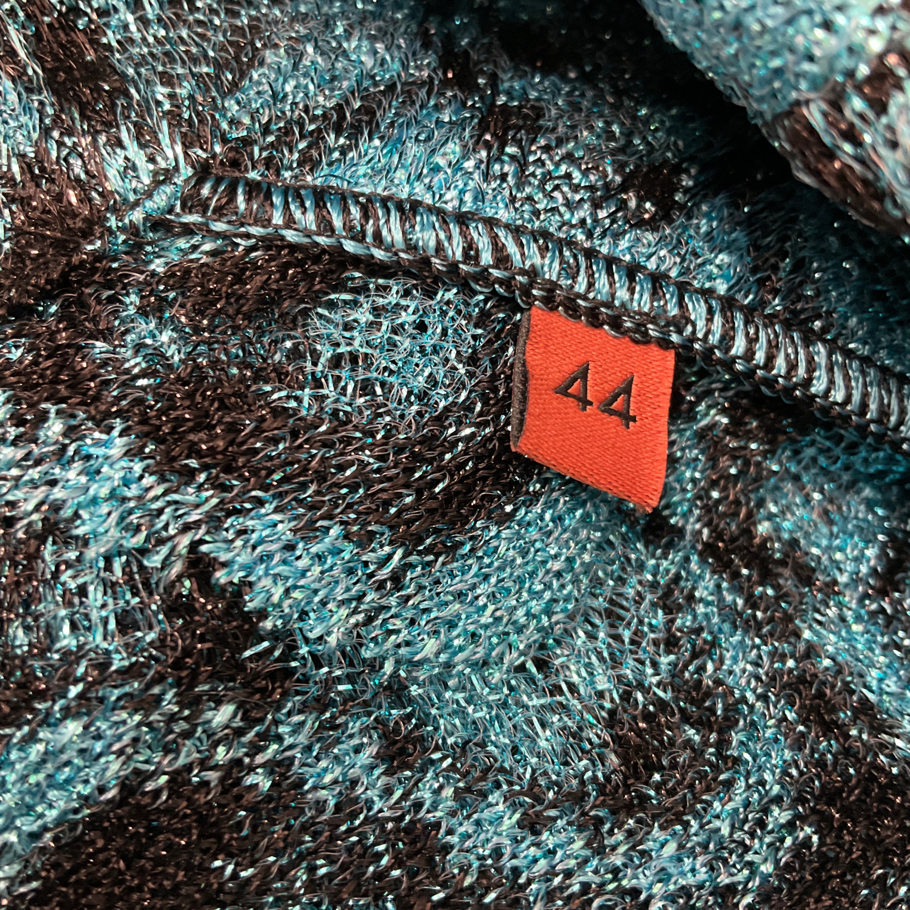Missoni Turquoise & Black Metallic Knit Jacket for Women - Stylish Knitted Cardigan for Fall & Winter Fashion - Perfect for Office Wear, Date Nights & Holiday Parties