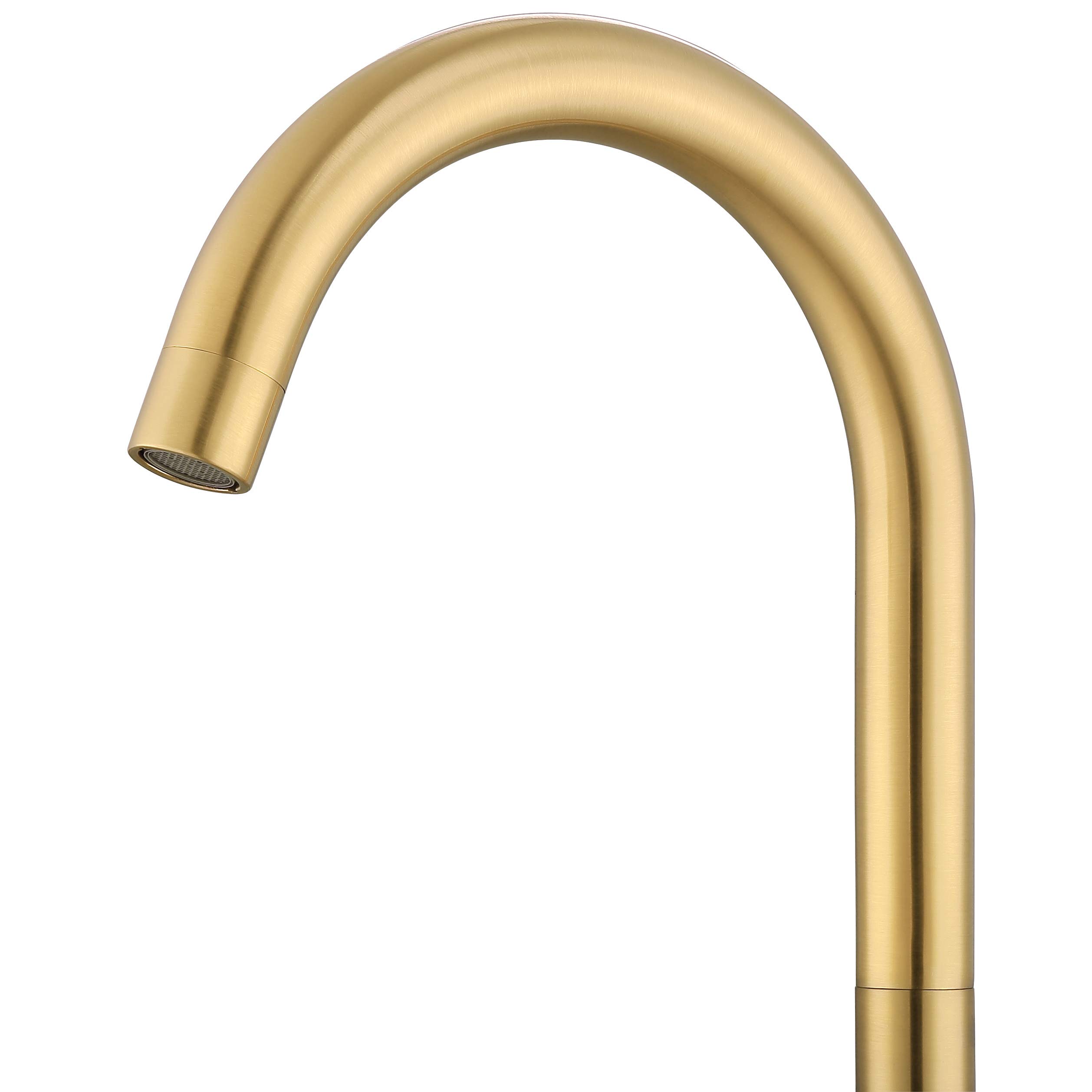 Ancona Nova Brushed Titanium Gold Double Handle Widespread Bathroom Faucet - AN-4511 | Modern Bathroom Sink Faucet for Vanity, Powder Room & Guest Bath Installation