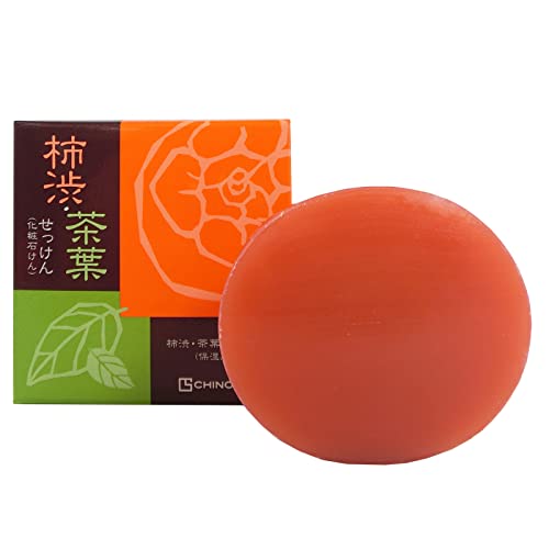 Natural Persimmon Tea Soap 80g - Antioxidant & Moisturizing Handmade Soap for Face & Body - Perfect for Dry Skin Care & Relaxing Bath Time
