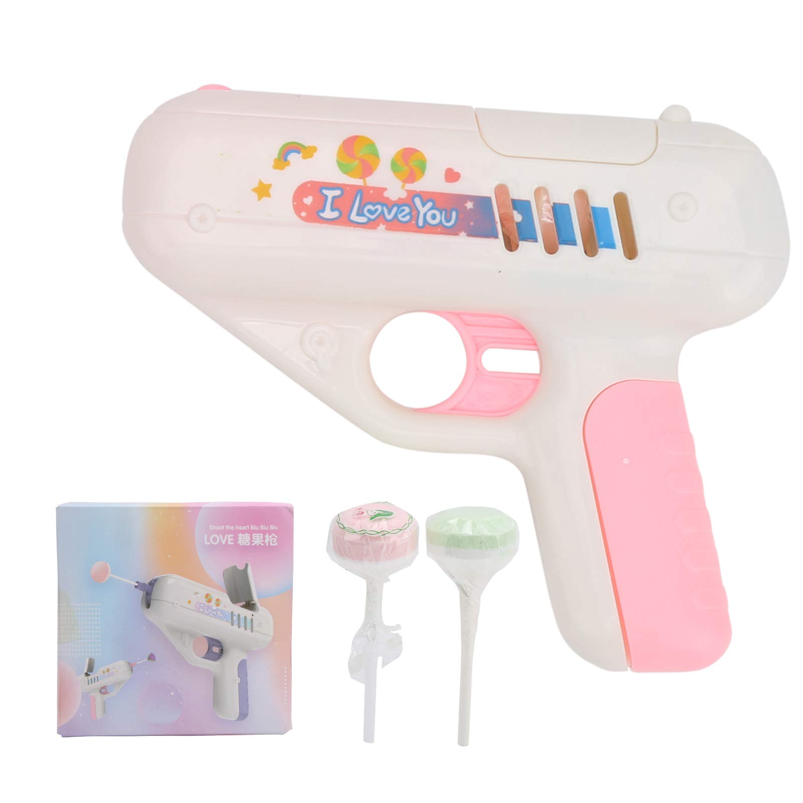 SOONALL Electric Lollipop Gun Toy with Light - Fun Candy Launcher for Kids & Adults (Pink) - Perfect for Birthday Parties & Gifts