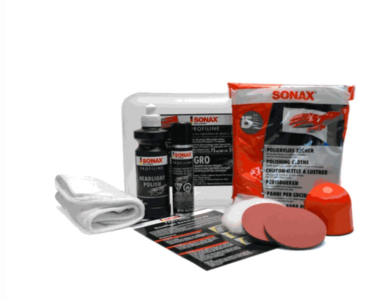 SONAX Profiline Headlight Restoration Kit - Restore Cloudy & Yellow Headlights to Like New | DIY Car Headlight Cleaner & Polish Kit for Cars, Trucks, SUVs | Perfect for Night Driving Safety & Vehicle Maintenance