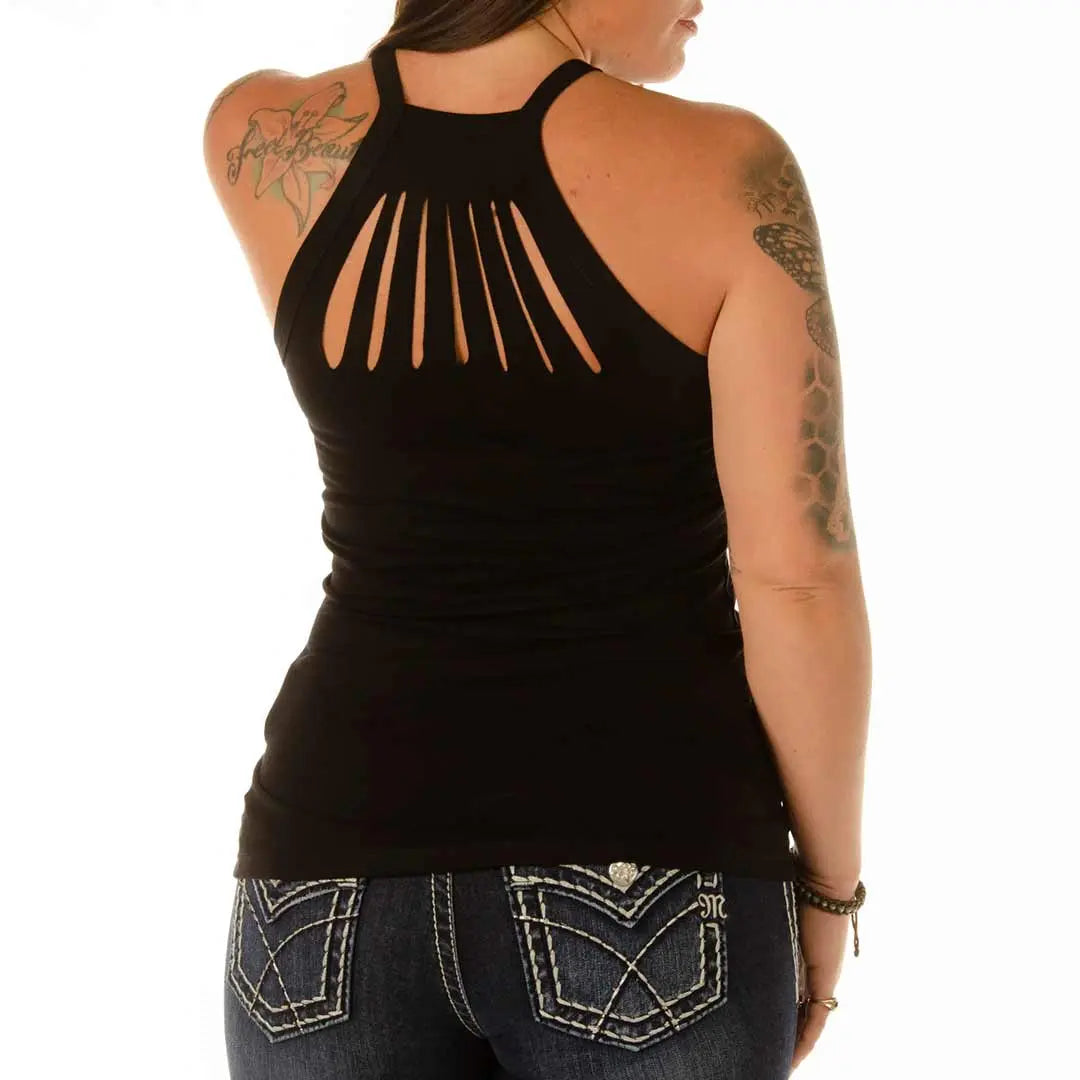Liberty Wear Women's Ghost Rider Graphic Tank Top - Soft Cotton Sleeveless Shirt for Casual Wear, Gym, and Summer Outfits