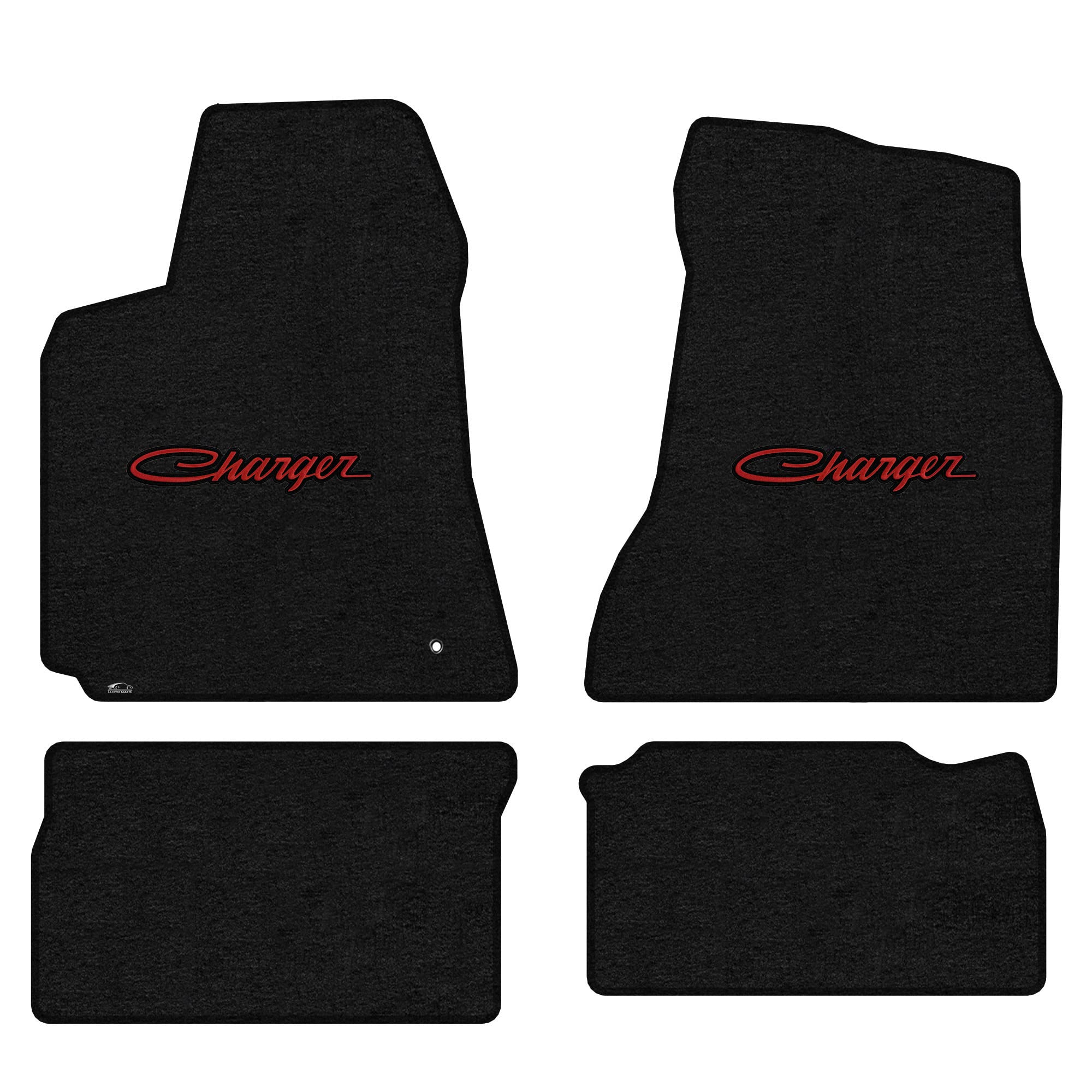 Premium Custom-Fit Carpeted Floor Mats for 2006-2010 Dodge Charger (RWD) - 4-Piece Set with Charger Script in Charcoal - Luxury Car Floor Liners for Enhanced Comfort & Protection - Perfect for Daily Commutes, Road Trips & Car Shows