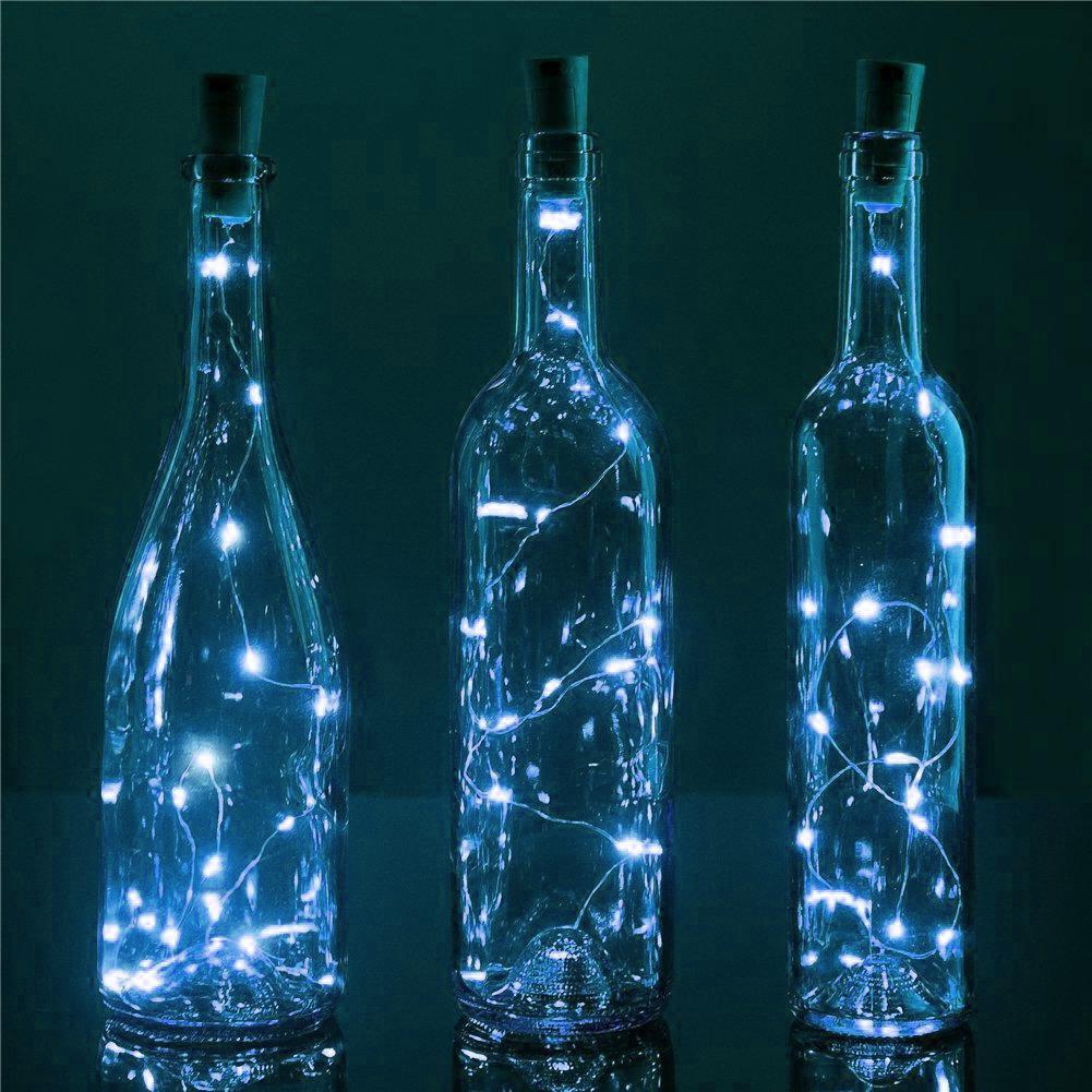 3 Pack 20 Super Bright Cool White LED Battery Operated Wine Bottle Lights with Cork - 3 Ft DIY Fairy String Lights for Home, Wedding, Party Decoration - Perfect for Indoor/Outdoor Events, Bars, Restaurants & Holiday Decor