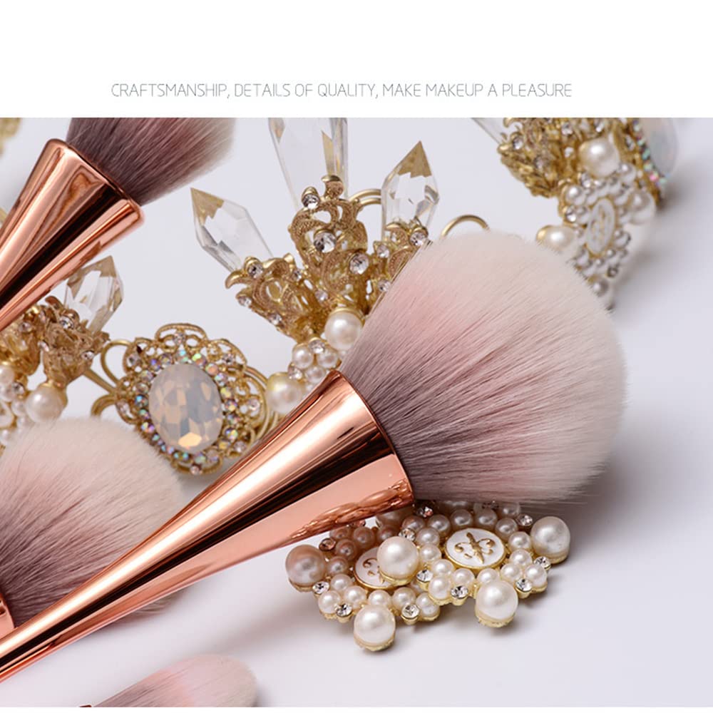 10pcs Synthetic Makeup Brush Set - Foundation, Blush & Eyeshadow for Flawless Beauty